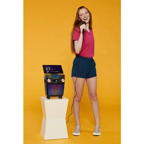 New Karaoke Singing Machine Portable Bluetooth Speaker Microphone Light Show Par - Picture 13 of 16